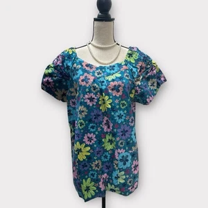 Koi By Kathy Peterson Womans Scrub Top Size2XL Floral Print - Picture 1 of 11