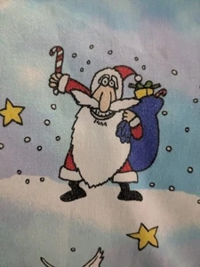 Christmas Scrubs Top Cartoon Santa Reindeer Snowman Peace On Earth - Picture 1 of 10