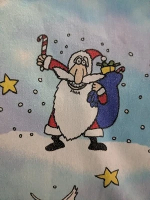 Christmas Scrubs Top Cartoon Santa Reindeer Snowman Peace On Earth - Image 1 of 4