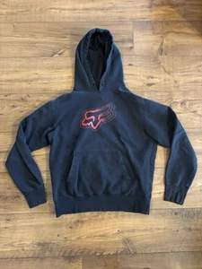 De colección Y2K 2000s Fox Racing Logo Grande Pullover Grunge Sudadera con Capucha Envejecida - Para Hombre’s Med - Imagen 1 de 9