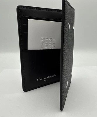 Estuche para Tarjetas Maison Margiela Cuero Negro Para Hombre S55UI0203 Granulado NUEVO EN CAJA Foto 1 de 4