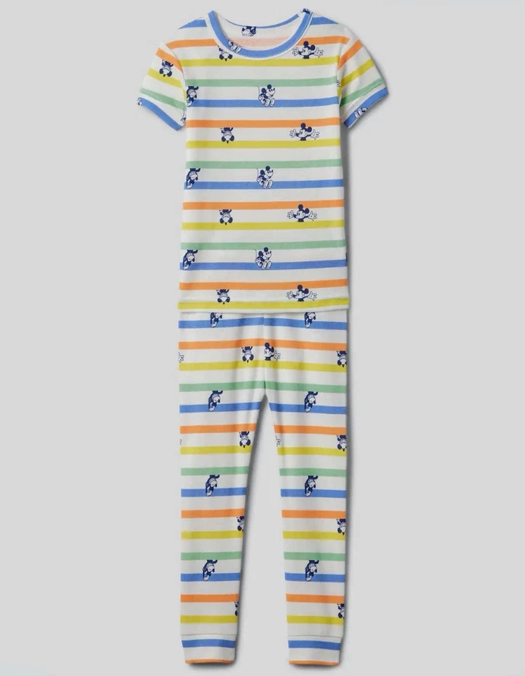 Novo Conjunto Adorável Baby Gap × Disney Mickey Mouse 100% Algodão Orgânico PJ Tamanho 6 - Imagem 1 de 4