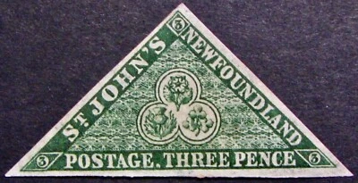1857 NEWFOUNDLAND #3: Fine MH - great example of this rare stamp - Image 1 of 2