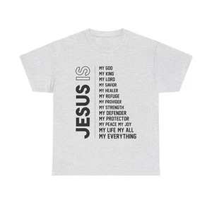 Camiseta Jesus Is My God My King My Lord Christian unisex de algodón pesado - Imagen 1 de 29