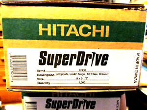 VIS DE PONT COMPOSITE COLLÉES Hitachi 17432 1000ct SUPER DRIVE LOX #2 9x 2-1/2"