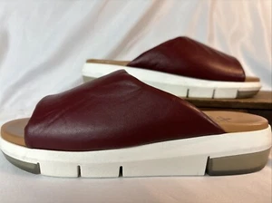 Aquatalia Womens Sharla Nappa Mulberry (Burgundy) Sandals Slides Sz 6 AMAZING! - Picture 1 of 11