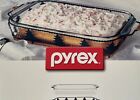 Pyrex Serveware Holiday Basket Serving Christmas Tree 2 Pc 9x13 Baking Dish NEW