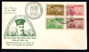 SÜDVIETNAM FDC 1961 Alexandre de Rhodes 170-173 Giáo Sĩ Đắc Lộ (L1097-D) - Bild 1 von 1