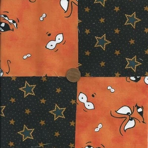 The Night has a Thousand Eyes 100% Cotton Fabric Novelty Quilt Squares sz1 - Picture 1 of 4