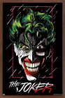 Dc Comics - The Joker - Up Close Wall Poster, 14.725" X 22.375", Mahogany Framed