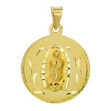 14K Yellow Gold Virgin Mary Guadalupe Charm Pendant