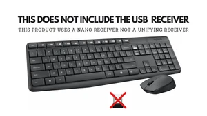 (NO USB RECEIVER) Logitech MK235 Wireless Keyboard and Mouse Combo (920-007897) - Picture 1 of 7