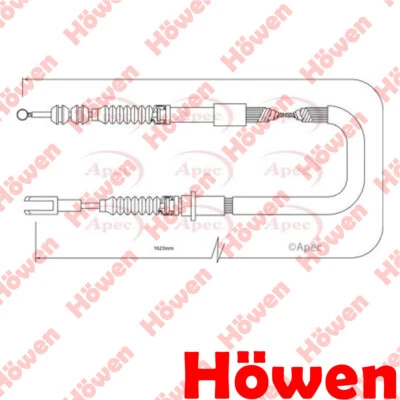 Fits Toyota MR2 1992-2000 2.0 Hand Brake Cable Rear Right Howen 4642017070 - Image 1 of 2