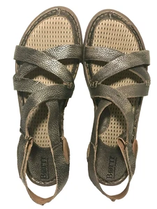 NEU geboren Trinidad Gold Riemchen Leder Sandalen Damen Gr. US 10 EUR 42 Netzsohle - Bild 1 von 9