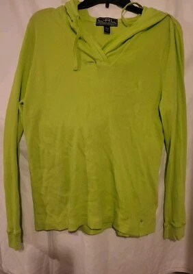 Lauren Ralph Lauren Active 大号霓虹绿色时尚连帽衫,100% 棉 64 美元 — 第 1/4 张图片