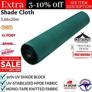 Instahut 30% UV Shade Cloth Shadecloth Sail Mesh Roll Outdoor Garden 3.66x20m AU - Picture 1 of 12