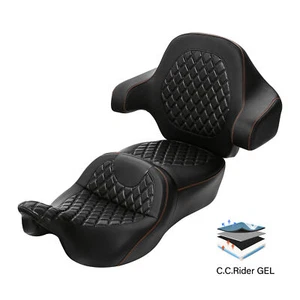 Driver Passenger Gel Seat & Backrest Fits For Harley Touring Road Glide 14-2023 - Bild 1 von 10