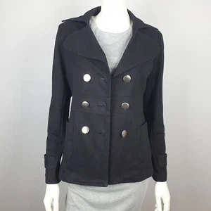 Intruder Size S, 10 Double Breast Jacket Stretch Black Pockets Collar Women - Picture 1 of 11