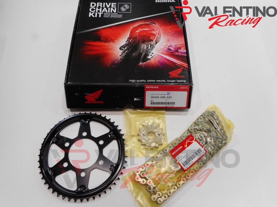 KIT TRASMISSIONE CATENA CORONA PIGNONE ORIG. HONDA CB 125 R 2021 2022 2023 2024 - Imagen 1 de 1