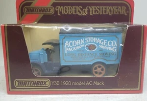VINTAGE MATCHBOX "MODELS OF YESTERYEAR" Y30 1920 MODEL AC MACK 'ACORN STORAGE CO - Picture 1 of 4