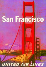 California San Francisco Golden Gate  United States Travel Advertisement Poster 