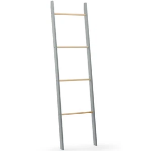 Towel Blanket Ladder Bathroom Grey Clothes Rack Rail w 4 Hanging Rungs | VonHaus - Picture 1 of 8