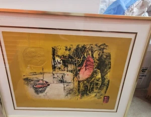 Lebadang Hoi, Untitled - Boat and Crescent Moon, Lithograph with Intaglio - Picture 1 of 5