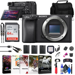 Sony a6400 Mirrorless Camera + 64GB Card + 2 x NPF-W50 Battery + More - Picture 1 of 8