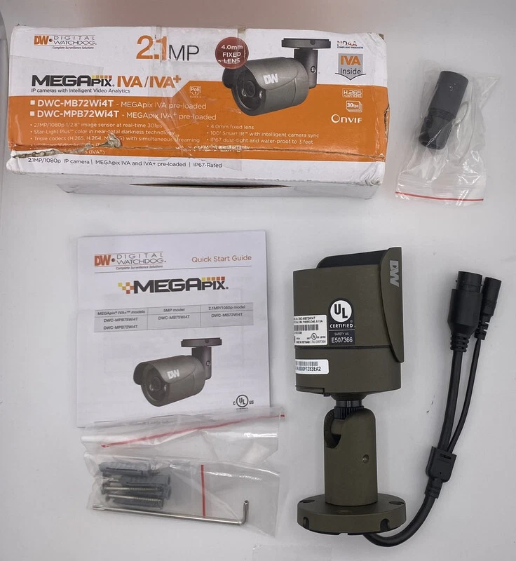 DIGITAL WATCHDOG DWC-MB72WI4T MEGAPIX IVA/IVA+ 2.1MP/1080P IP CAMERA - Image 1 of 4