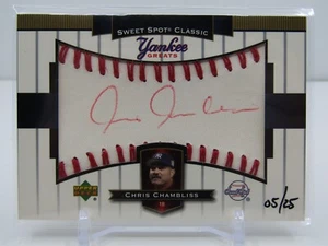 CHRIS CHAMBLISS 2003 UPPER DECK SWEET SPOT YANKEE GREATS RED AUTO! #05/25! - Picture 1 of 2