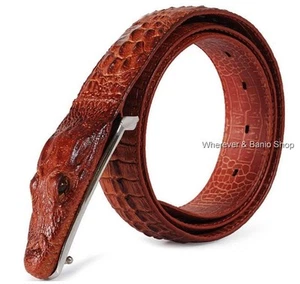Cinturones de cuero genuino con relieve de cocodrilo diseño de cocodrilo para hombre 9 - Imagen 1 de 17