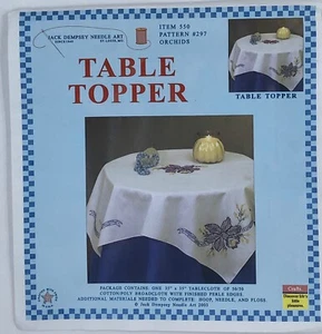 ORCHIDS TABLECLOTH 35” SQUARE KIT Jack Dempsey Needle Art Pattern #297 - Picture 1 of 4