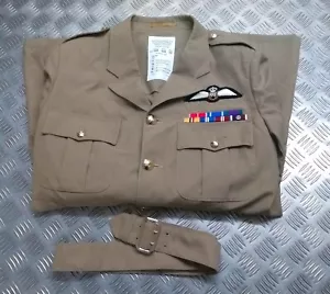 RAF Offizier Jacke Britisch No6 Kleid Mit Tuch Gürtel Und Abzeichen 188/108cm - Bild 1 von 7