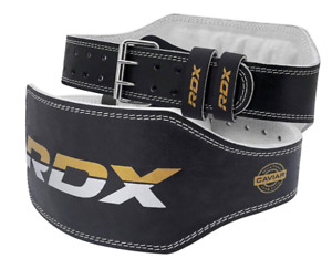 RDX Weight Lifting Belt Gym Exercise 6" Leather Padded Lumbar Back -Small