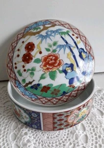Vintage Miyako 6" Imari Ware Japanese Large Round Lidded Trinket Box - Picture 1 of 17