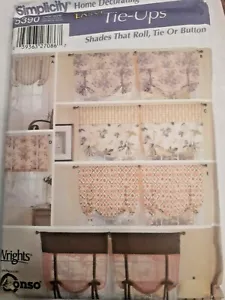 Valance Shade Swag Tie Craft Simplicity Sewing Pattern 5390 UC Window Treatment - Picture 1 of 4