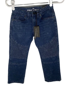 STEVE’S JEANS Boys Dark Blue Jeans Stretch Denim Slim Fit NWT Size 7 MSRP $34 - Picture 1 of 10