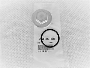 GENUINE HONDA XR185 XR200 R OIL STRAINER DRAIN PLUG COVER CAP & GASKET NEW OEM - Bild 1 von 2
