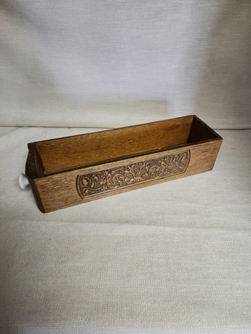 Antique Oak Sewing Cabinet Drawer Cover