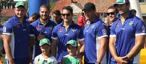 D175 Authentic Canberra Raiders 2014 NRL League Footy Polo Shirt ISC Mens M VGC - Picture 1 of 16