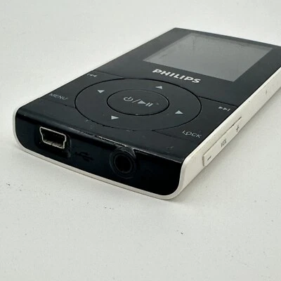 Reproductor de MP3 multimedia digital Philips GoGear 2 GB blanco y negro - arañazos menores Foto 1 de 4