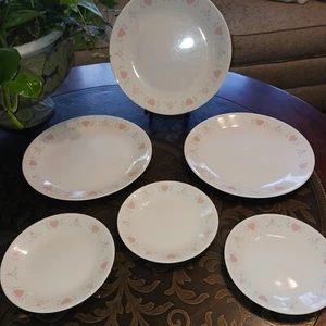 Vintage Corelle "Forever Yours" Replacement Dishes Beige Pink Hearts - Picture 1 of 8