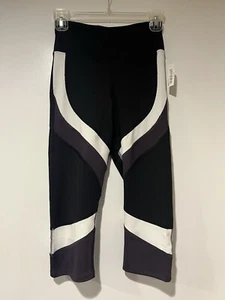 Aurique Women’s Black White Purple Capri Leggings - Size S - NWT - Picture 1 of 4