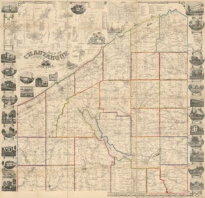 1854 Farm Line Map of Chautauque County NY from actual surveys Dunkirk - Picture 1 of 3