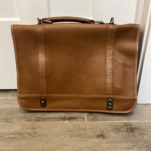 LE DONNE COLOMBIAN LEATHER FLAP SHOULDER BAG BUSINESS TRAVEL BRIEFCASE Lap Top  - Picture 1 of 17