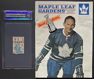 1967 Stanley Cup Clinching Game NHL Hockey Program + Ticket Maple Leafs Win - Picture 1 of 12