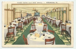 Park Cafe and Sea Grill Burlington Vermont Postcard 1940 Restaurant VT Vintage - Picture 1 of 2