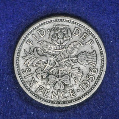GB ELIZABETH II SIXPENCE - 1956 ++ SHARP GRADE! ++[1956-6d] - Image 1 of 2