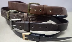 Vintage Lot (4) Men's Belts Waist 30-32 One Hidden Zippered Compartment - Picture 1 of 18