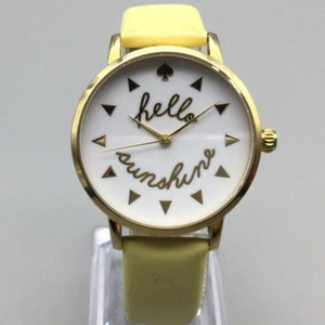 Kate Spade Metro Watch Women 34mm Hello Sunshine Yellow Leather New Battery - Picture 1 of 16